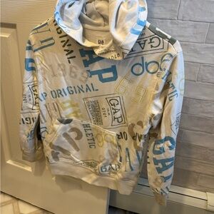 GAP Graphic Hoodie - Cream and Blue